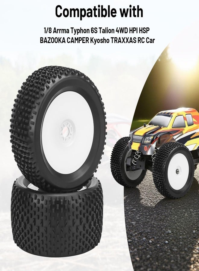 daitoku 17mm Hex RC Wheel and Tires, daitoku 1/8 RC Off Road Racing Truck Tires and Wheels for Arrma Typhon 6S Talion 4WD HPI HSP Bazooka Camper Kyosho TRAXXAS - White - Image 3